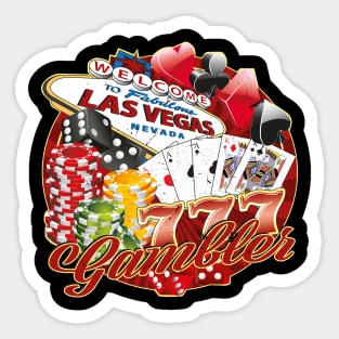 Las Vegas Casino Gambler Sticker